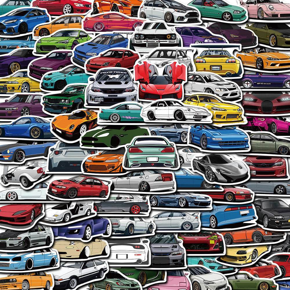 thumbnail for 100 JDM car culture initials D personality anime graffiti hand account stickers mobile phone decorative waterproof stickers