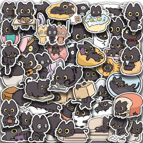 可爱卡通黑猫BlackCat贴纸ins风