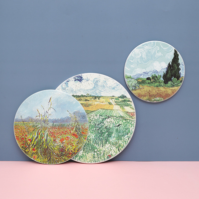 星空耐高温环保油画作品防烫锅垫