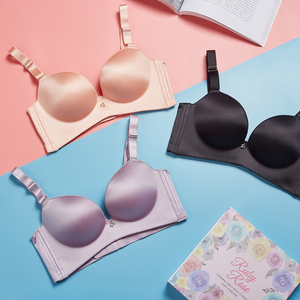80g轻内衣 无痕透气聚拢性感无钢圈文胸一片式中厚款少女学