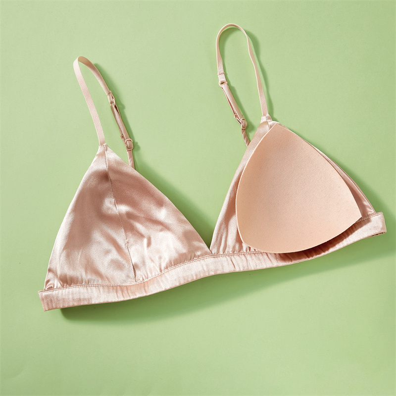 无钢圈真丝法式三角杯文胸