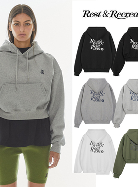 韩国Rest辣妹短款RR印花卫衣2026春秋外套小个子潮andrecreation