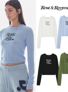 韩国rest修身显瘦短款针织衫RR毛衣打底潮毛线衣andrecreation