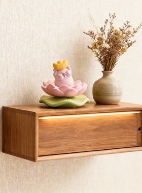 新中式动物木质可发光桌面摆件