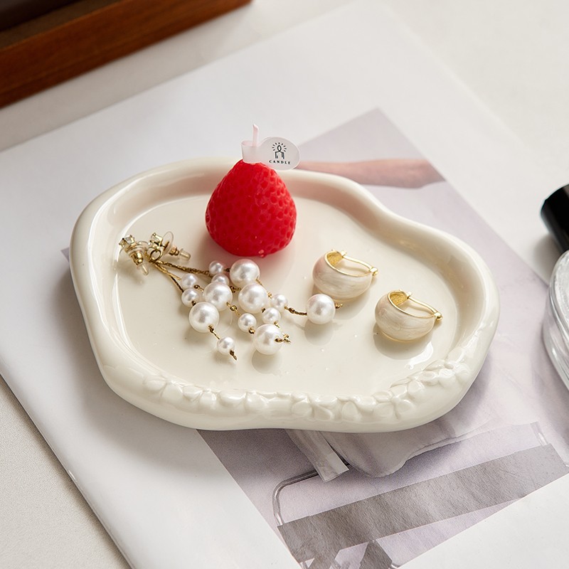 陶瓷心形田园风首饰收纳盒