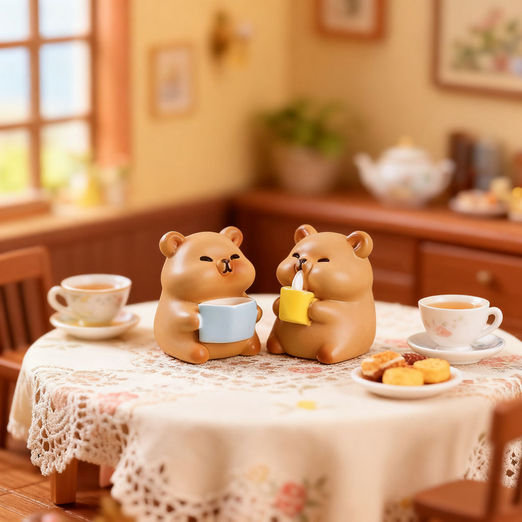 软萌治愈小熊树脂桌面摆件