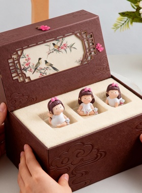 卡通树脂桌面摆件礼盒儿童房