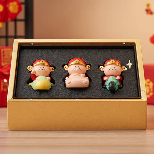 国潮财神树脂摆件礼盒乔迁送礼