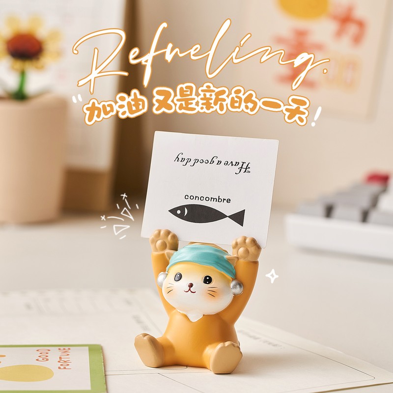 软萌治愈小猫树脂免安装桌面摆件