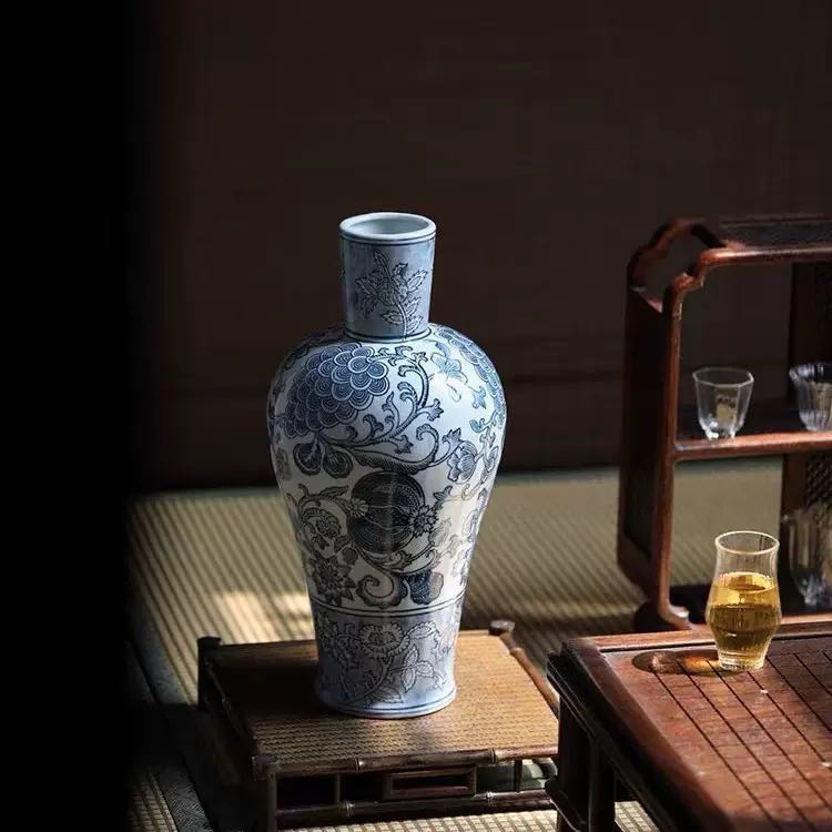 新中式青花瓷花瓶桌面摆件