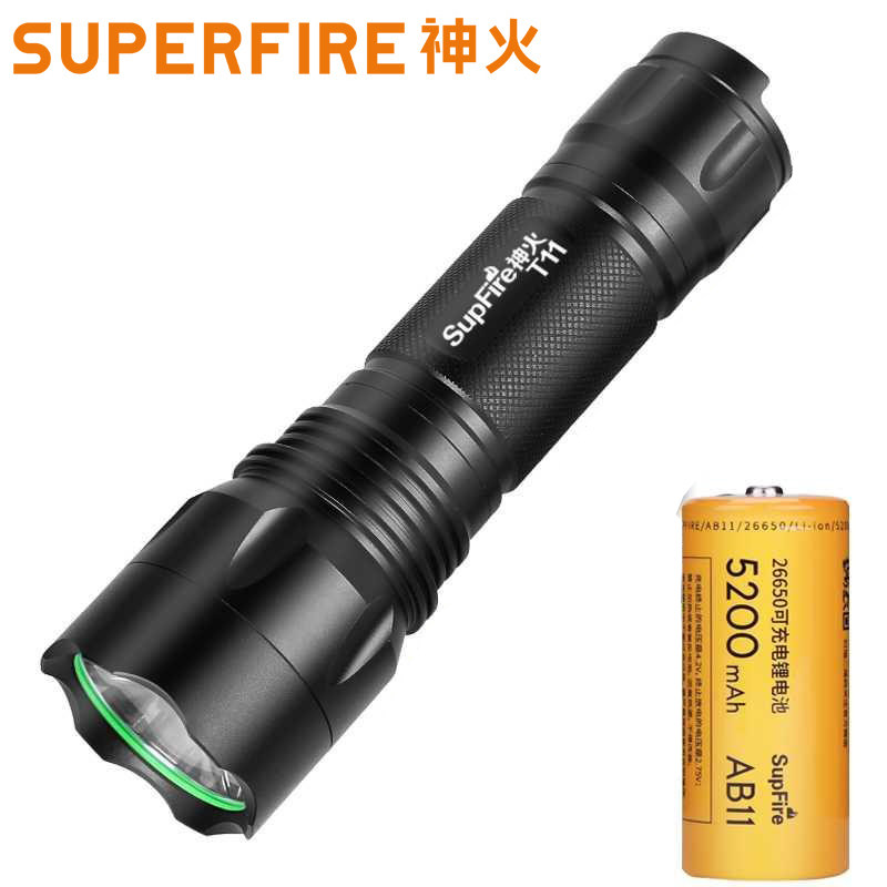 新品SupFire神火T11强光手电筒26650超亮LED可充电式户外T6L2远射