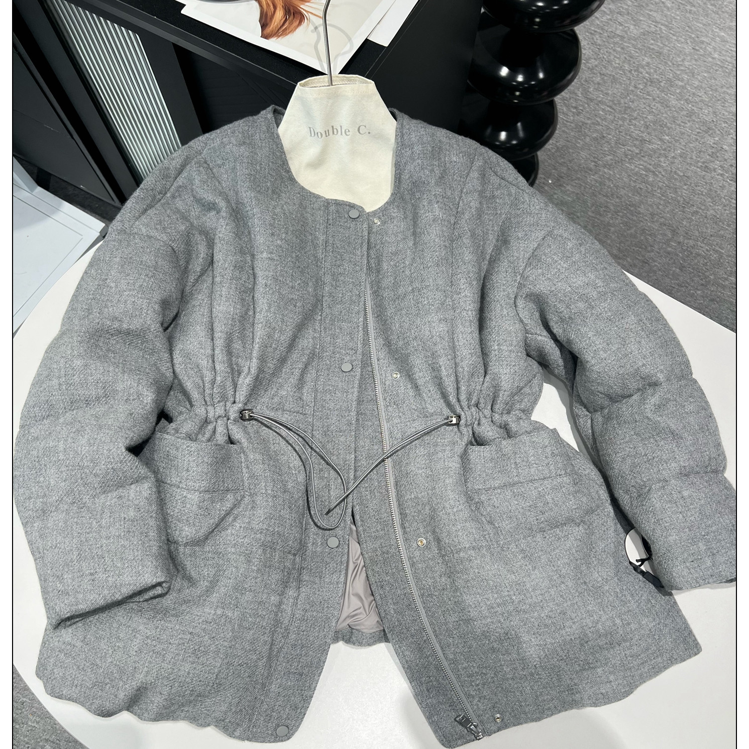 2025冬季新品肌理感羊毛鹅绒服女