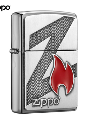 zippo芝宝煤油防风打火机 正品正版拉丝镀铬Zippo之火|29104