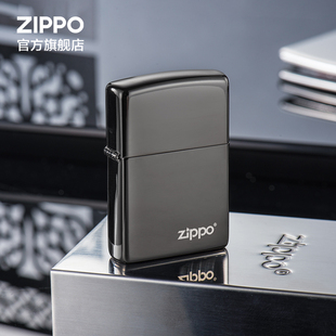 Zippo打火机美国原装 正版 之宝冰系列黑炫商标Zippo礼物