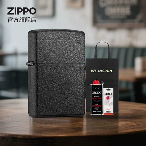 Официальный флагманский магазин Zippo Zippo Ligher Black Crack Paint Box Set, чтобы дать парню настоящий подарок на день рождения