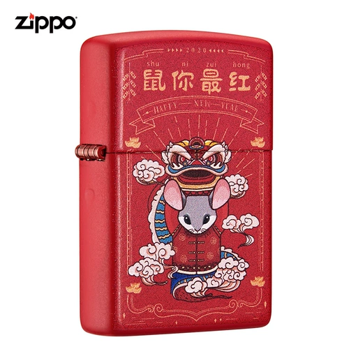 Зажигалка Zippo, оригинальная Zippo Red Year of the Rat, подарок от официального флагманского магазина Zippo.