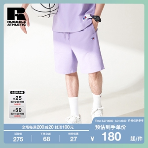 RUSSELL ATHLETIC夏季新款男装R标刺绣休闲运动卫裤短裤6059LXK