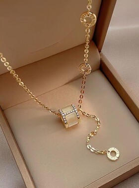 钛钢项链 时尚高级感蛮腰项链气质百搭ins风女士长款路路通锁骨链