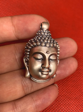 如来佛头吊坠纯银吊坠