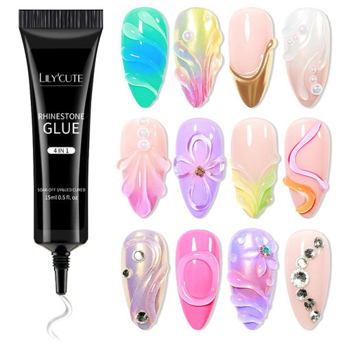 Solid Nail Glue Nail Tips Gel for Press On Nails,Acrylic Nai