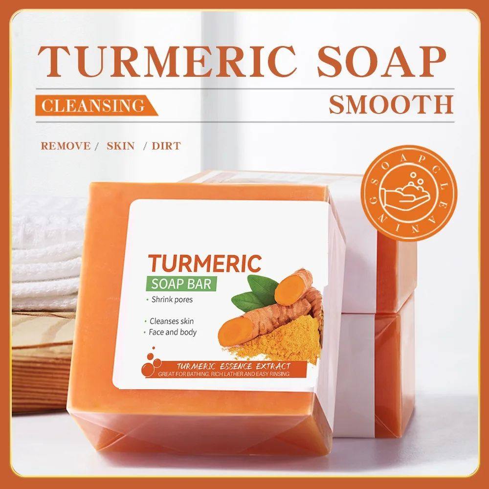 Hand Made Turmeric Soap Body Cleaning Lightening Dark Undera