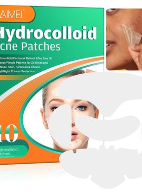 10pcs Large Hydrocolloid Patch Acne Removal Full Face Pimple