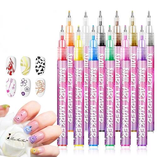 1Set Nail Art Drawing Pen Graffiti Nail Acrylic Pen Waterpro