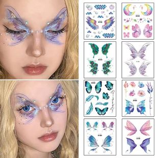 Shiny Tattoo Sticker Fairy Eyes Wings Waterproof Butterfly
