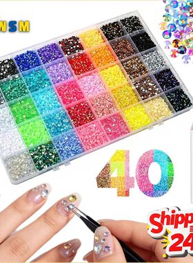 40 Colors 3mm Resin Rhinestones Flat Back Gems for Crafts Be