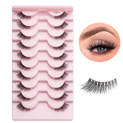 Half Fake Eyelashes 5/10 Half Lashes Soft Natural Cat Eye La