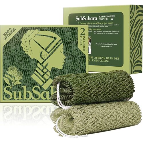 Authentic Net Sponge - 2 Pack Exfoliating Bath & Shower Loof