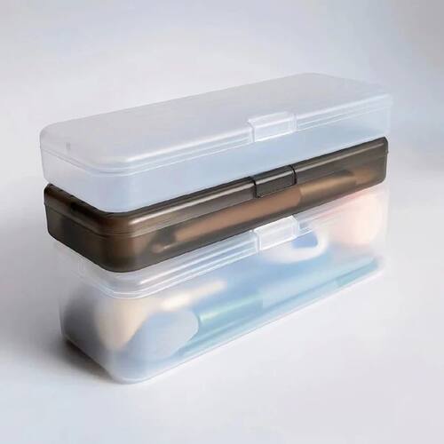 2 Sizes Cosmetic Storage Box Transparent Plastic Pen Holder