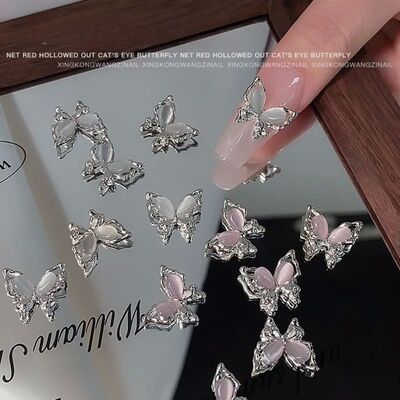 5Pcs Butterfly Nail Art Jewelry New Three-dimensional Hollow