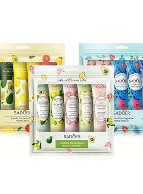 5Pcs/set Fruit Plant Fragrance Hand Cream Sets Moisturizing