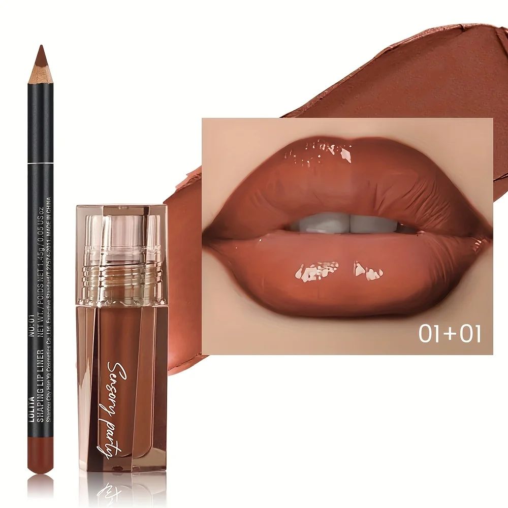 Hydrating Lip Gloss & Lip Liner Set - Define Your Lips with