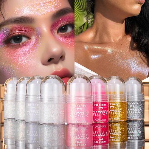 8Color Rolling Ball Glitter Gel Stage Makeup Sequ Shimmer Po