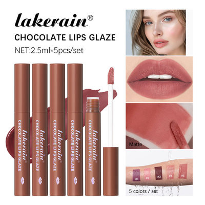 5pcs/set Matte Liquid Lipstick Set Warm or Cool Tone Velvet