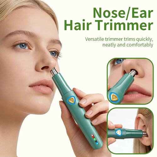 Electric Ear & Nose Hair Trimmer, Rechargeable, Dual Edge Bl