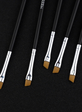 5Pcs Black Eyebrow Inclined Flat Angled Brush Makeup Tool Wo