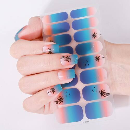 16Tips Full Cover Baking-Free Nail Polish Strips Summer Beac
