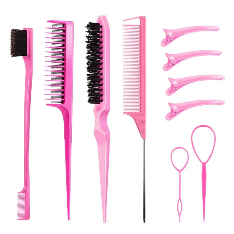 3-10pcs Hair Styling Comb Set Teasing Hair Brush Triple Teas
