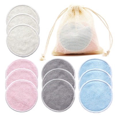 Reusable Bamboo Makeup Remover Pads 12pcs/Pack Washable Roun