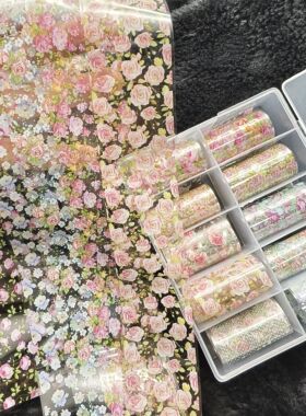 10Rolls Halloween  Flower Plaid Angel Marble  Bow Nail Foils