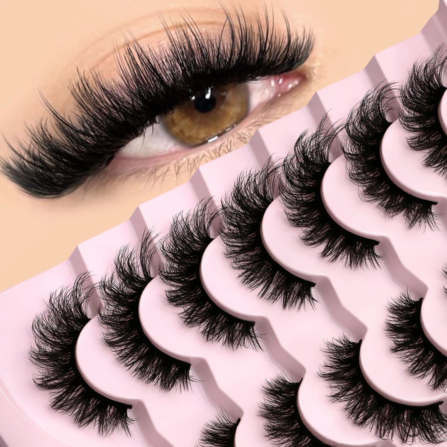 9D Mink Lashes Cat Eyelashes Fluffy Wispy Volume Lashes Natu
