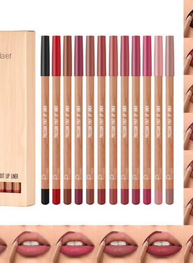 12Pc Lipliner Set Lip Liner Set Waterproof Long-Lasting Matt