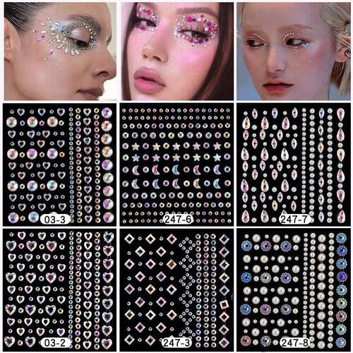 Karsyngirl 1 Sheet Eye Body Face Gems Jewels Rhinestone Stic