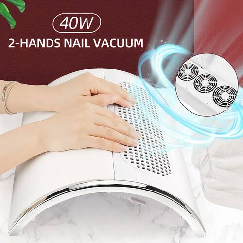 3 Fans Powerful Suction Professional Nail Dust Collector 40W