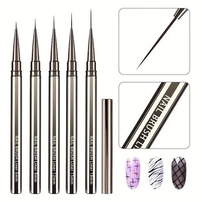 5PCS Nail Art Liner Brushes Hand Painted Brush Acrylic UV Ge