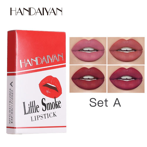 4 Colors Lana Del Rey Matte Lipstick Kits 24 Hours Long 口红