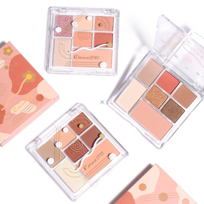 7 color face makeup combo set blush highlighter matte